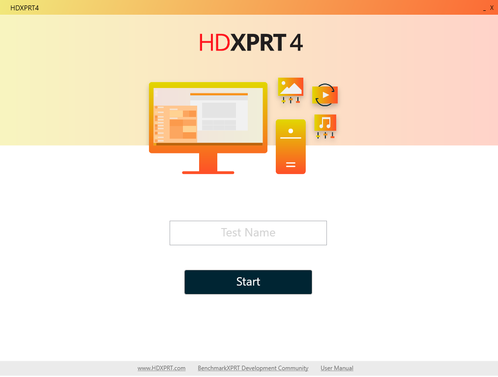 HDXPRT 4 start page