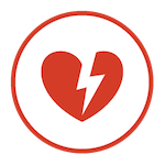 lightning strike through a heart icon