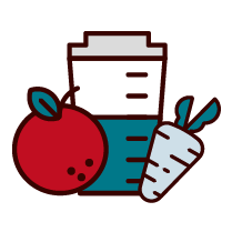 juice with apple and carrot icon