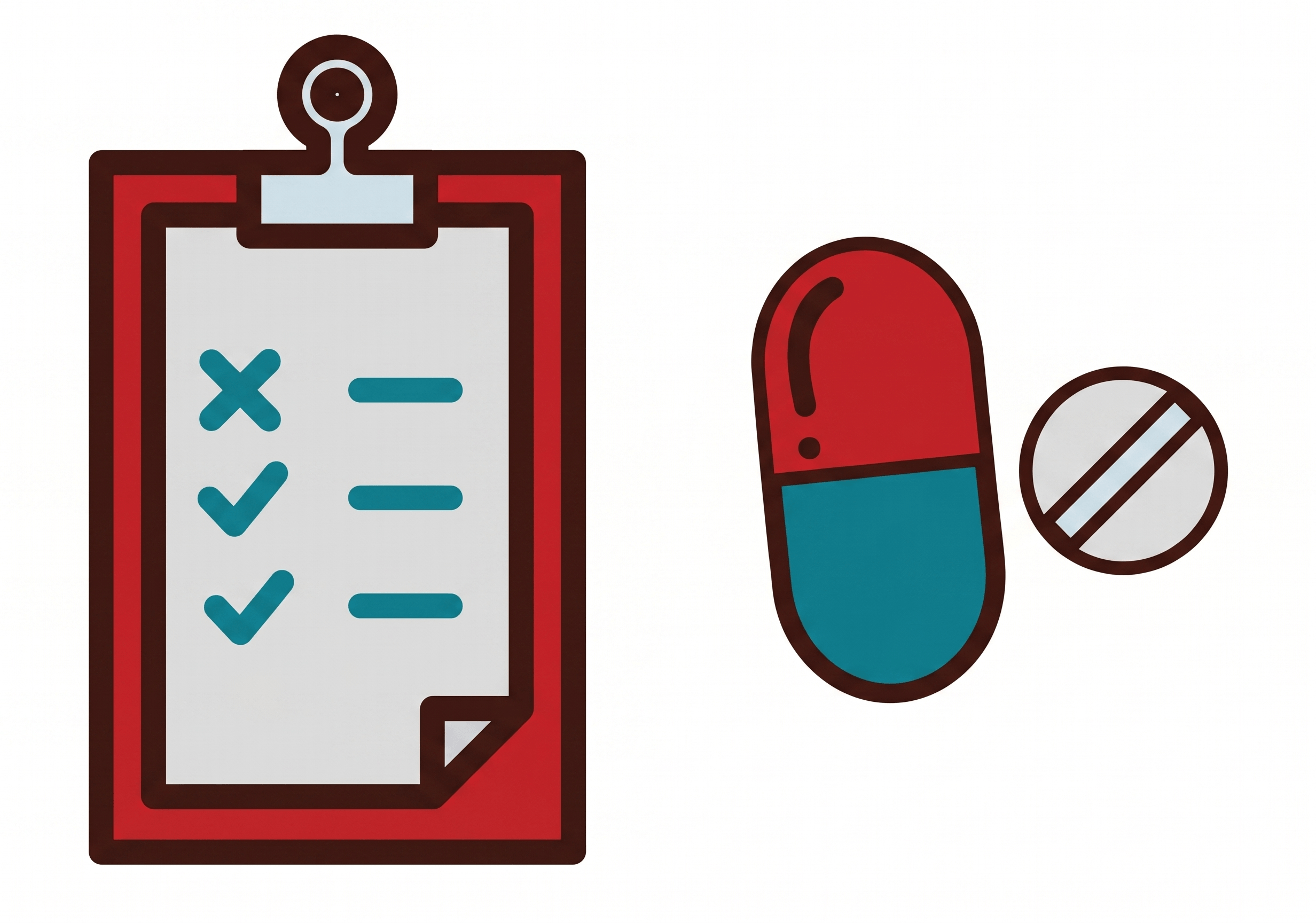 checklist and medication icons