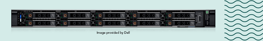 A front-facing view of the Dell PowerEdge R6625 server. Dell Technologies provided the image.