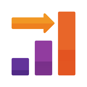 bar graph highlighting the highest bar icon