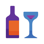 glass of wine and bottle icon