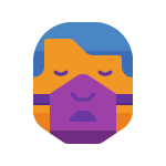 person with sleep apnea mask icon