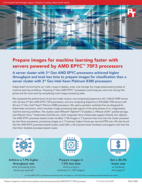 Prepare images for machine learning faster with servers powered by AMD EPYC 75F3 processors