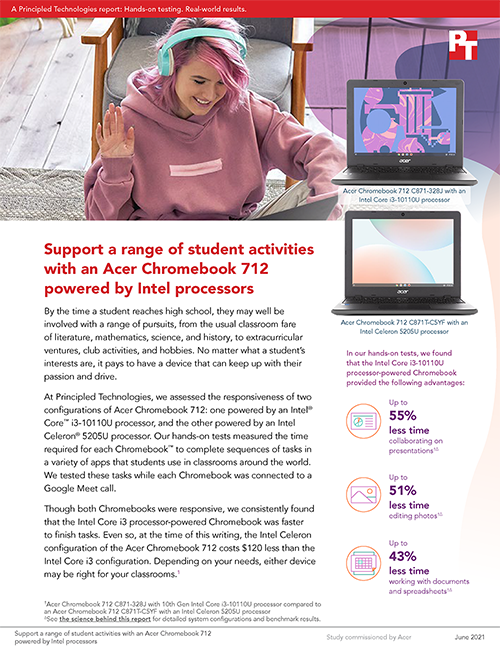  Support a range of student activities with an Acer Chromebook 712 powered by Intel processors – Consolidated