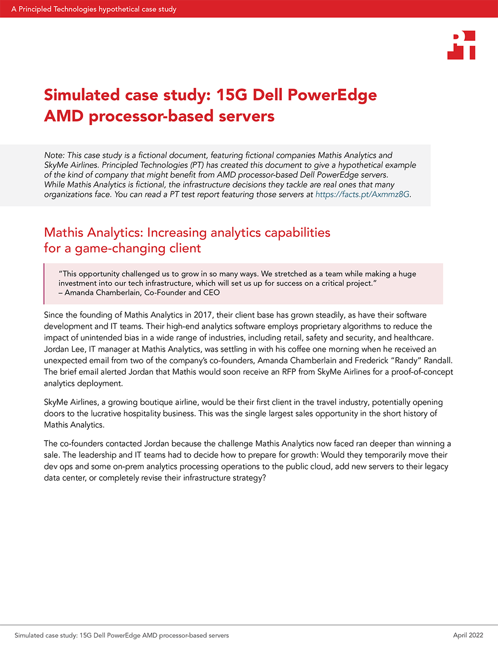  Simulated case study: 15G Dell PowerEdge AMD processor-based servers