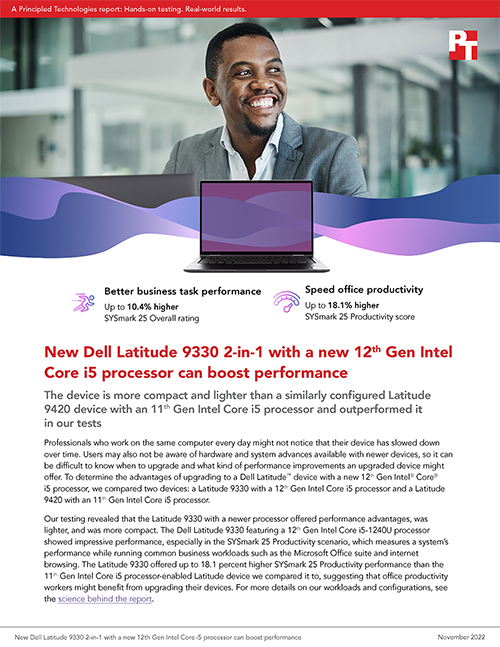 New Dell Latitude 9330 2-in-1 with a new 12th Gen Intel Core i5 processor can boost performance