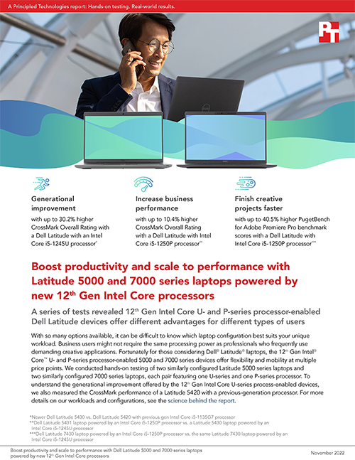 Boost productivity and scale to performance with Latitude 5000 and 7000 series laptops powered by new 12th Gen Intel Core processors