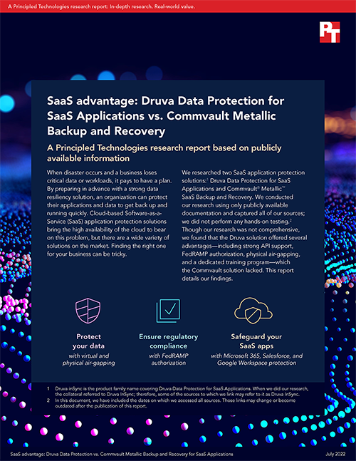  SaaS advantage: Druva Data Protection for SaaS Applications vs. Commvault Metallic Backup and Recovery