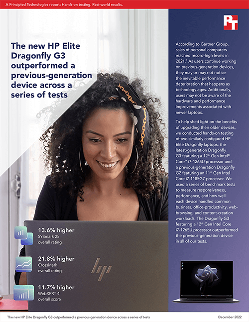  The new HP Elite Dragonfly G3 outperformed a previous-generation device across a series of tests