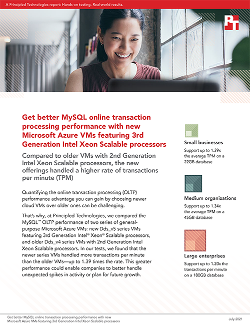  Get better MySQL online transaction processing performance with new Microsoft Azure VMs featuring 3rd Generation Intel Xeon Scalable processors