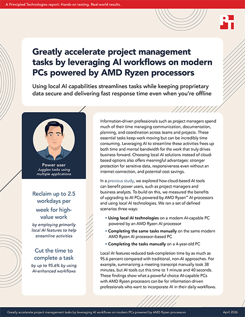 Greatly accelerate project management tasks by leveraging AI workflows on modern PCs powered by AMD Ryzen processors