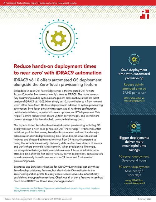 Reduce hands-on deployment times to near zero with iDRAC9 automation