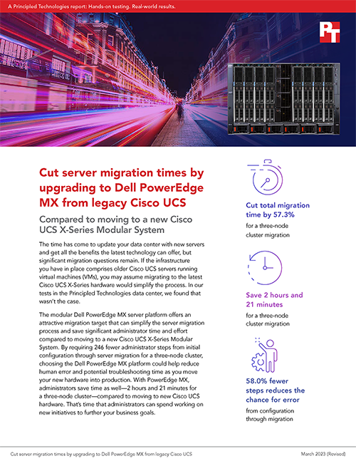 Cut server migration times by upgrading to Dell PowerEdge MX from legacy Cisco UCS