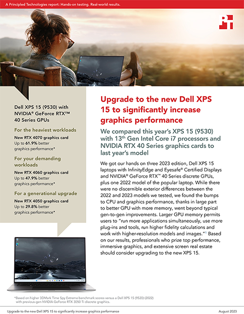  Upgrade to the new Dell XPS 15 to significantly increase graphics performance