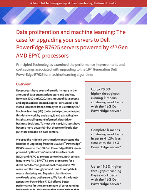  Data proliferation and machine learning: The case for upgrading your servers to Dell PowerEdge R7625 servers powered by 4th Gen AMD EPYC processors