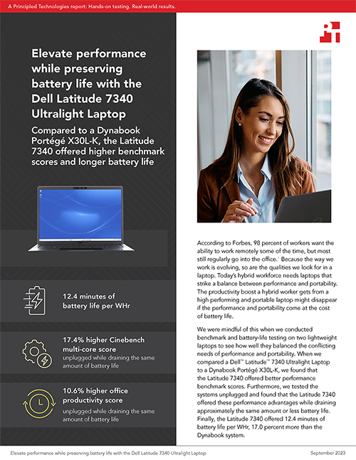 Elevate performance while preserving battery life with the Dell Latitude 7340 Ultralight Laptop