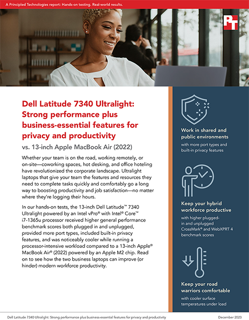 Dell Latitude 7340 Ultralight: Strong performance plus business-essential features for privacy and productivity