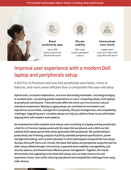 Improve user experience with a modern Dell laptop and peripherals setup