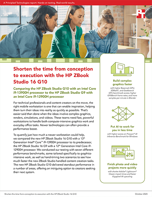  Shorten the time from conception to execution with the HP ZBook Studio 16 G10