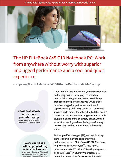  The HP EliteBook 845 G10 Notebook PC: Work from anywhere without worry with superior unplugged performance and a cool and quiet experience
