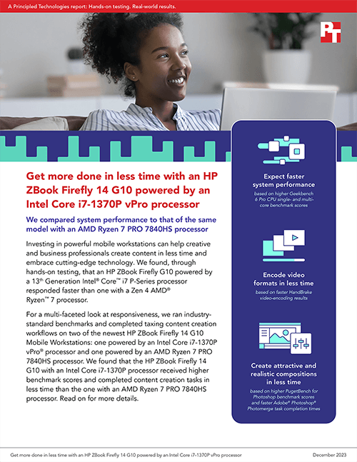 Get more done in less time with an HP ZBook Firefly 14 G10 powered by an Intel Core i7-1370P vPro processor