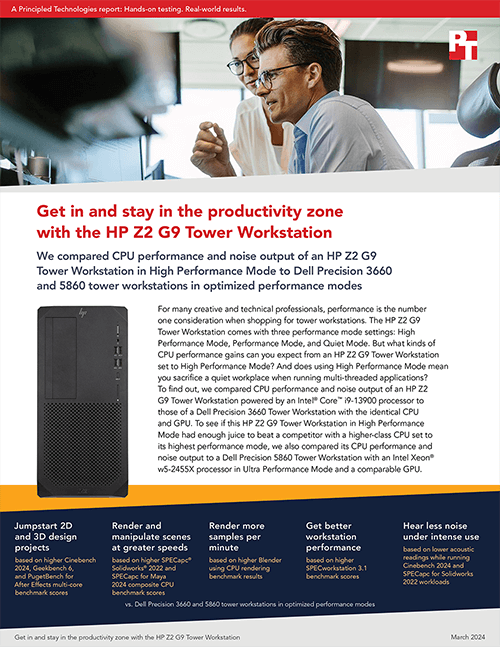 Get in and stay in the productivity zone with the HP Z2 G9 Tower Workstation