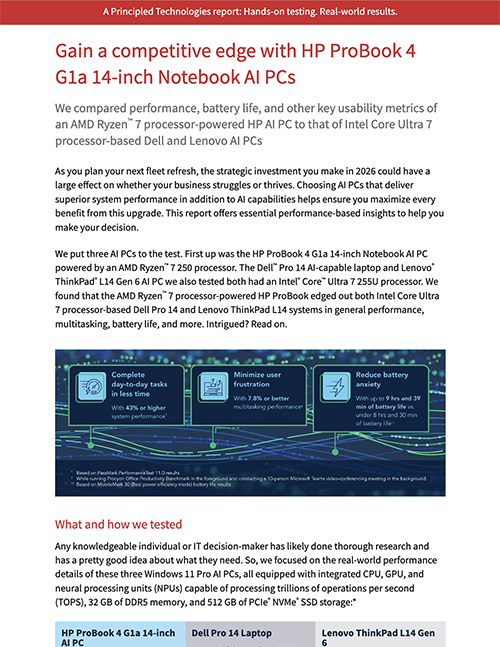 Gain a competitive edge with HP ProBook 4 G1a 14-inch Notebook AI PCs