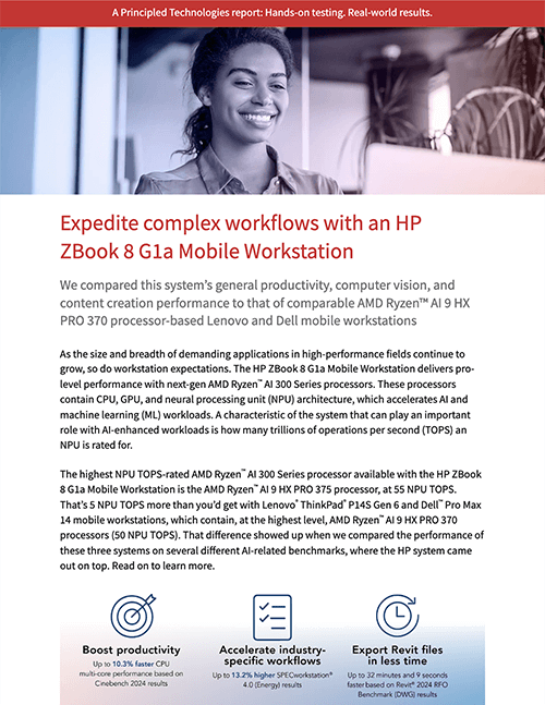 Expedite complex workflows with an HP ZBook 8 G1a Mobile Workstation