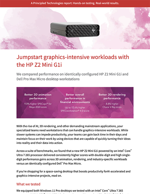Jumpstart graphics-intensive workloads with the HP Z2 Mini G1i 