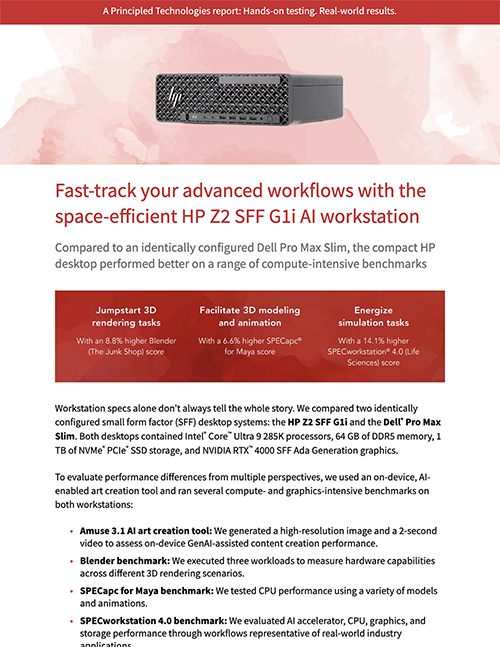 Fast-track your advanced workflows with the space-efficient HP Z2 SFF G1i AI workstation 