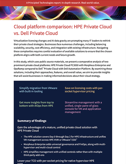 Cloud platform comparison: HPE Private Cloud vs. Dell Private Cloud