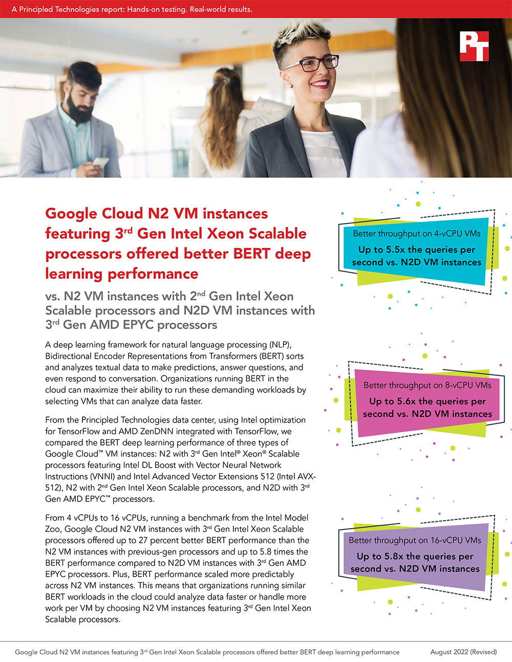 Google Cloud N2 VM instances featuring 3rd Gen Intel Xeon Scalable processors offered better BERT machine learning performance