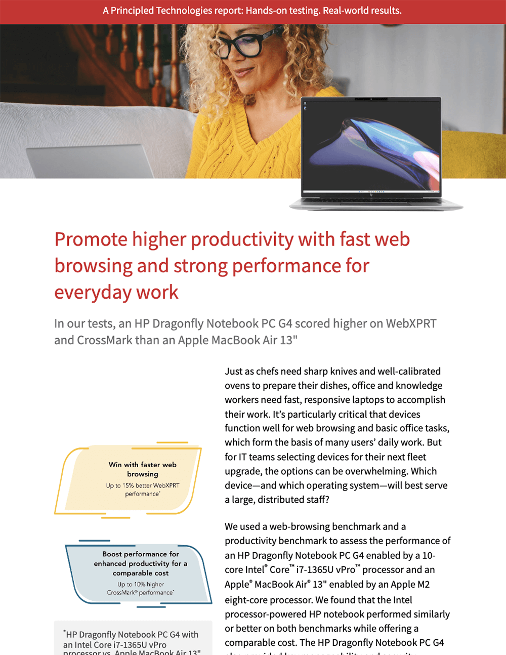 Promote higher productivity with fast web browsing and strong performance for everyday work