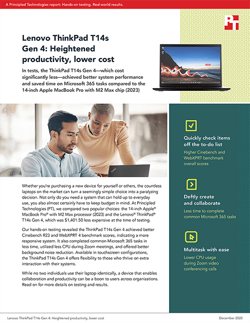 Lenovo ThinkPad T14s Gen 4: Heightened productivity, lower cost