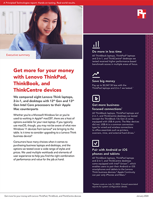  Get more for your money with Lenovo ThinkPad, ThinkBook, and ThinkCentre devices – Summary