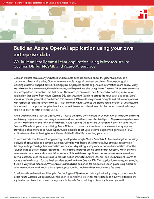 Build an Azure OpenAI application using your own enterprise data