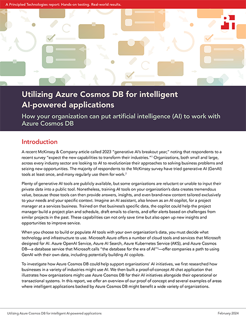 Utilizing Azure Cosmos DB for intelligent AIpowered applications