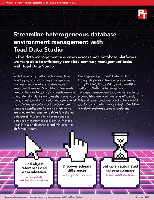 Streamline heterogeneous database environment management with Toad Data Studio