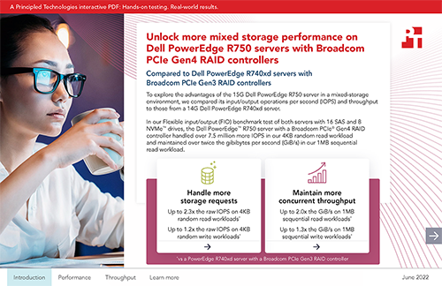 Unlock more mixed storage performance on Dell PowerEdge R750 servers with Broadcom PCIe Gen4 RAID controllers - Interactive PDF