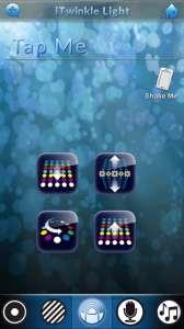 The "shake and tap" screen within the iTwinkle iPhone app.
