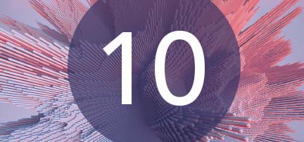 Number ten on a decorative background 