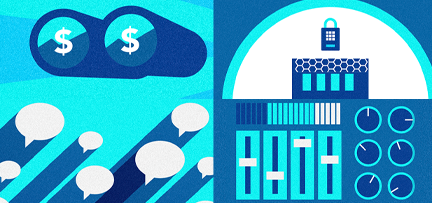 Decorative blue and white graphic 
