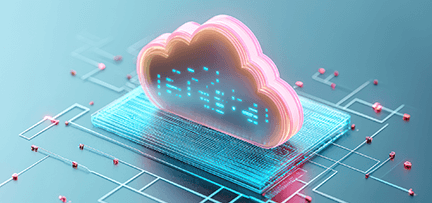A cloud sitting on a computer chip 