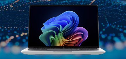 A HP EliteBook X G1a notebook PC on a decorative background 