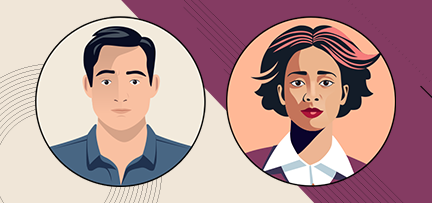 Illustration of two different technology users