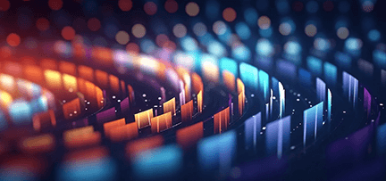 Colorful lights in a spiral 