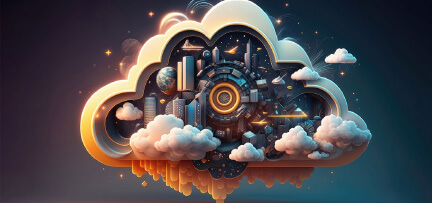Futuristic styled cloud