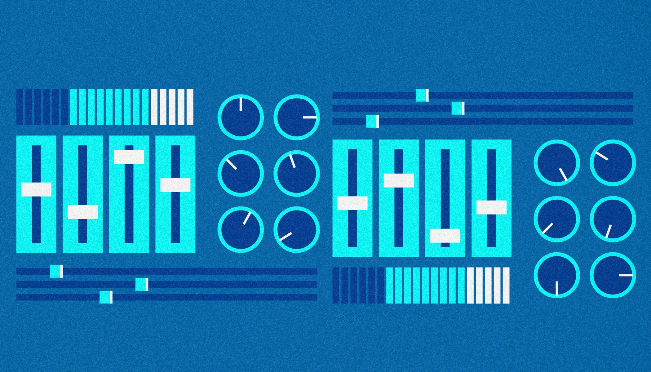 Control panel with knobs and levels